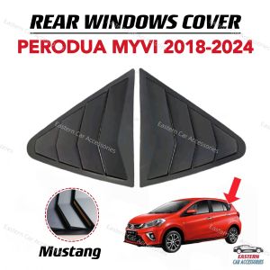 PERODUA Myvi 2018-2024 Rear Side Mustang Style Window Triangle Mirror Cover Protector Casing