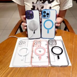 compatible for iphone 15 PRO MAX 15 PLUS 14 13 12 11 Transparent SHOCKPROOF CLEAR ACRYLIC PHONE CASING COVER CASE Magnetic WIRELESS