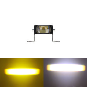 1PCS 4/5LENS Laser Front Grille Long Row Work Light White Yellow Dual Color Motorcycle Auxiliary Spotlight 12-30V Universal