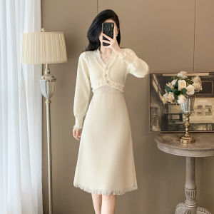 SUYE | Elegant Slimming French Style Knit Dress