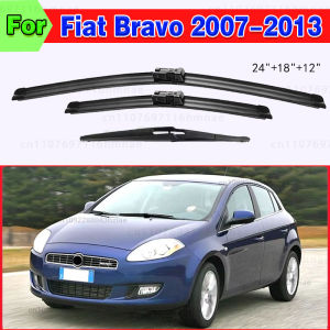 Wiper Front & Rear Wiper Blades Set For Fiat Bravo 2007 - 2013 Windshield Windscreen Window Rain Brush 24"+18"+12"