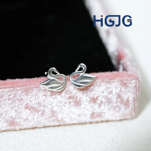 Bông Tai Bạc Nữ Họa Tiết Thiên Nga 925 HGJG Tôn Lên Khí Chất Thanh Lịch Sang Trọng Đeo Hằng Ngày