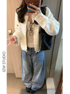 Retro Blue Low Waist Wide Leg Jeans Women Loose Slimming Draping Extended Floor Length Pants Casual Washed Denim Fabric