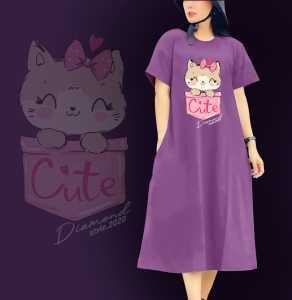 Home Dress Cute Kaos Combad 20s Daster kaos motif karakter viral