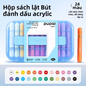 deli | Bút Chấm Màu Nghệ Thuật Hiển Thị Ngay Không Thấm Nước Đỉnh Mềm 24 Màu