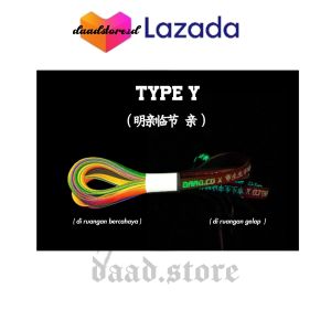 ORIGINAL Shoelaces/tali sepatu katakana rainbow series Glow in the dark by daad.co type y