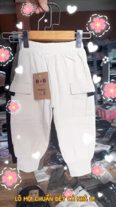 Quần kaki túi hộp dáng BOM bo chun cá tính cho bé trai 8-30kg