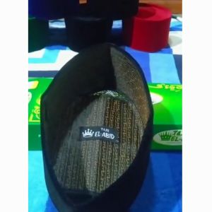 SONGKOK HITAM PREMIUM AC PECI HITAM AC HALUS TEBAL PECI KOPIAH HITAM POLOS PREMIUM TAJH EL ABID