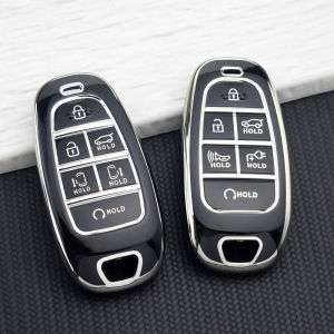 6 Buttons Premium TPU Smart Key Fob Protective Case For Hyundai Tucson NX4 Santa Fe Ioniq 5 NEXO Solaris Prime Atos 2021-2025