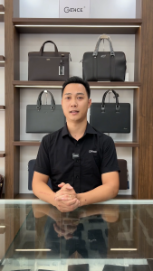 Cặp Da Doanh Nhân Túi Xách Nam GENCE CGL07 Da Bò Khóa Số Cao Cấp Màu Xanh Navy