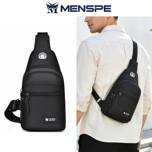 MENSPE Mens Chest Bag Multi-Functional Crossbody Bag Smooth Zipper Bag Sports Bag Waterproof Anti-Thief Code Lock Casual Bag Street Shoulder Bag Messenger Bag