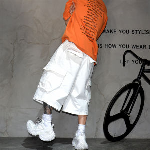 Cityboy Original Designer Mens Casual White Wide Leg Workwear Shorts Six-Foot Pants Fashionable Cotton Loose Fit Summer Trousers