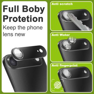 New 2-Pack Shatterproof Camera Lens Protector for iPhone 17 Air AR Tempered Glass Strong Adsorption Metal Camera Cover Screen