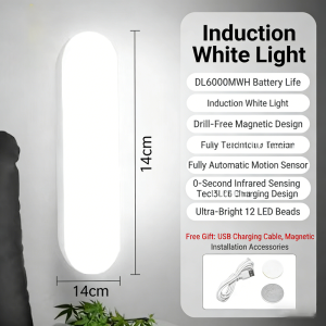Night Lights Wireless LED Motion Sensor Lamp USB Rechargeable Magnetic For Wardrobe Room Closet Kitchen Tube Detector Bulb
