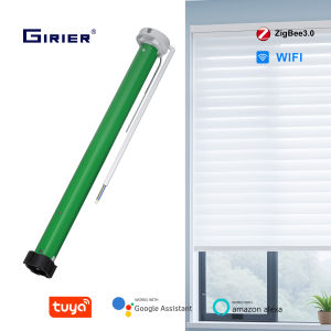 GIRIER Tuya WiFi Tubular Motor ZigBee Smart Curtain Motor with RF433 Remote for 38mm Tube Roller Shutter Blinds Alexa Hey Google