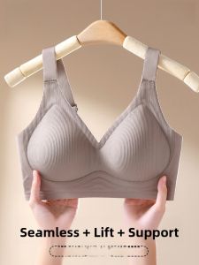 miiow | Wireless Soft Support Bra Womens Gather Small Chest Appears Large Anti-Sagging Seamless Push Up Comfortable Nylon Underwear