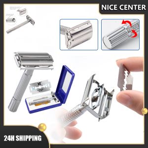 Classic Men Manual Shaver Razor Safety Manual Shaver Travel Portable Double Edge Razor Facial Hair Shaper Safety Beard Care For Men
