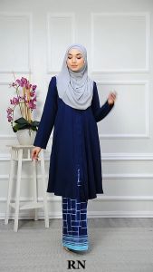 KEBARUNG PRINCESS 17 - Kurung Labuh Muslimah | Kain Lipat Batik | Nursing friendly | readystok