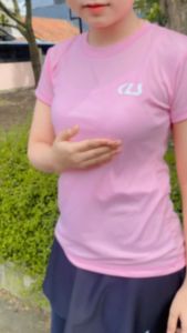 KLS Kaos Olahraga Wanita Manset Lengan Pendek Cewek Baju Senam Zumba Aerobic Jogging Bahan Elastis