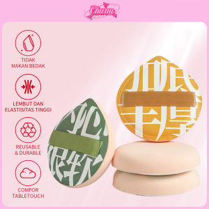 CHARM Puff Bedak Profesional Bubuk Bantal Udara Puff/super Lembut Kering Basah Dua Tujuan Makeup Menetapkan Sponge Ekstra Besar Ekstra Tebal 7cm + Kasing