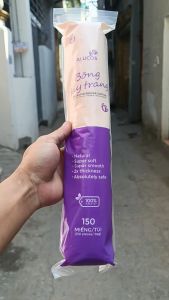 [Siêu Dày] Bông Tẩy Trang Tròn Alucos 150 miếng siêu dày mịn