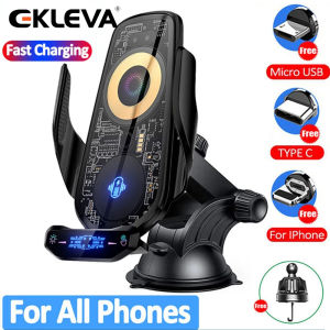 EKLEVA Car Wireless Charger Phone Holder Mount 15W Fast Charging Station For iPhone Samsung Xiaomi Auto Wireless Car Chargers