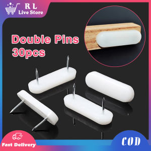 30PCS Bed Skirt Holding Pins Plastic Head Double Pins Furniture Foot Nails Chair Leg Nails Only For Wood Products