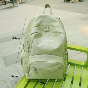 Travel Leisure Canvas Backpack Womens Large Capacity Waterproof Computer Bag Casual Style Multi-layered Soft Handle Bag