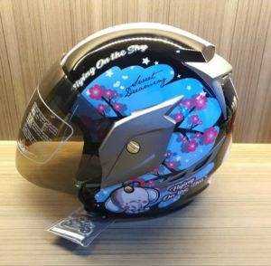 VIRTUE Helm Anak Remaja Wanita Cewek SNI Half Face Original Motif Elephant Kaca Riben Anti Silau Size M L XL