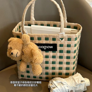 Thai Cuisine Basket Bag 2024 Summer New Arrival Woven Satchel Large Capacity Handmade Commute Leisure Beach Bag
