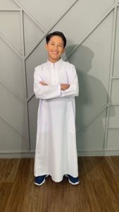 Jubah Putih Anak Laki-Laki Bordir Sederhana & Desain Elegan