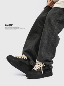 MPSK Winter Thick Bottom Casual Shoes Mens Womens Bread Shoes Couple Match Sports Leisure Shoes Increased Height Black Board Shoes