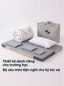 NONGNONGAI | Bộ Đồ Giường Bằng Cotton Sơ Cua Sinh Viên 6 Món