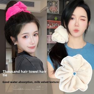 Thickened Fluffy Autumn Winter Towel Hair Ties Womens Large Elastic Hair Bands Ball Head Hair Bands Fashionable Hair Accessories