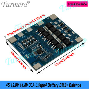 Turmera 4S 12.8V 14.8V 30A Lifepo4 Battery BMS with Balance for Diy 12V 18650 32700 33140 LFP Cell Solar Panel UPS Batteries Use