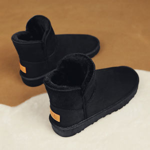 Mens Winter Snow Boots Thermal Fleece Lined High Top Outdoor Duck down Waterproof Cotton Shoes for Cold Weather Youth Trend