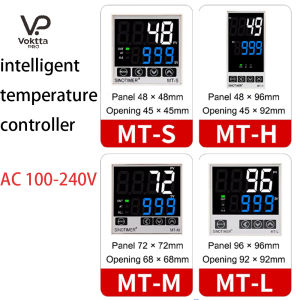 VOKTTA | PID Intelligent Temperature Controller KJEN Type Four Input Intelligent Temperature Regulator Relay Solid State Double Output