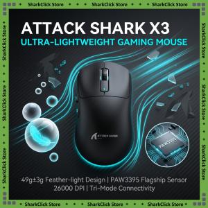 ATTACK SHARK | Attack Shark X3 Wireless MousePixArt PAW3395 26000DPI 1K Lightweight Mouse Tri-Mode Macro Gaming MouseLaptop/win/mac