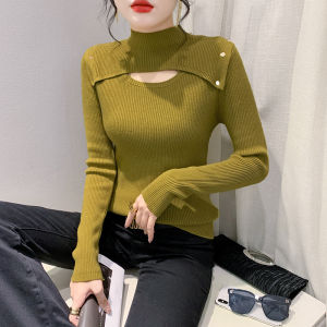 YIMEI เครื่องเจาะ Baju Rajutan หัวใจตามอารมณ์ของผู้หญิงตรุษจีนสีแดงเทรนด์เข้ารูปพอดีและเสื้อกันหนาวผู้ชายสีไวน์แดง