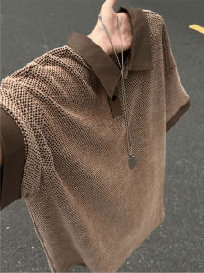 LIUBU | Retro Textured Cool Ice Silk Summer Short Sleeve T-Shirt