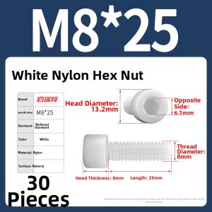 BAIRUITE | Insulated Nylon Hex Screws with Plastic Head