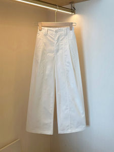 Shalldoer | High Waist Wide Leg Pants Womens Summer Thin Straight Casual Long Trousers Fashionable 2025 White Straight Cut Pants