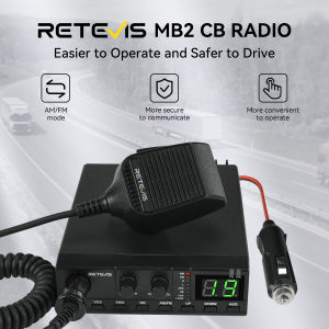 Retevis MB2 MB62 AM/FM Professional CB Radio 40 Channels Squelch Knob ASQ VOX Emergency Channel 9/19 27Mhz Mobile Radio Spread Spectrum for Truckers Fishing boats Vans Lorry