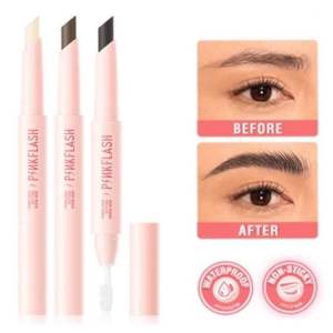 [𝕋𝕀Ⓝ𝔼𝔼] Sáp kẻ lông mày điêu khắc 2 đầu Pinkflash TINEEBEAUTY chống thấm nước 2in1 Lâu Trôi Kèm Cọ