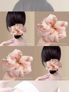 NING ZHOU | Extra Large Pink Elegant Hair Scrunchie