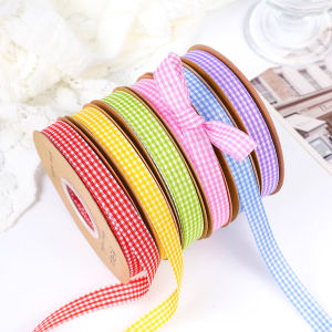 ริบบิ้นผ้าลายสก็อต ยาว 50 หลา ใช้สำหรับทำโบว์ ผูกของขวัญ งาน Diy ต่างๆ 1 ม้วน Decorative ribbon