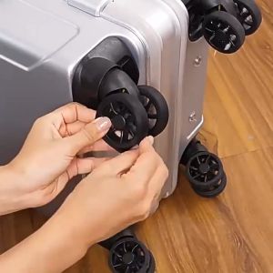 8PCS Silicone Wheels Protector For Luggage Reduce Noise Travel Luggage Suitcase Wheels Cover Texture Silicone Wheels Protector Luggage Cover Protector