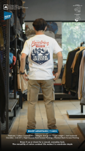 AVTECH - T-Shirt Kaos Lengan Pendek Outdoor Gunung Casual Harian Cotton Combed - ENJOY MOUNTAINS