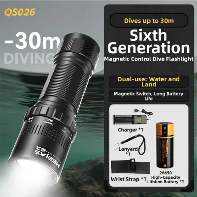 MEEJAS | Underwater Professional High Intensity Waterproof Portable Large Power Flashlight