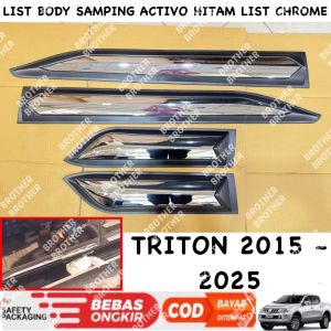 List Body All New Triton 2016 2024 2025 Activo Hitam List Chrome